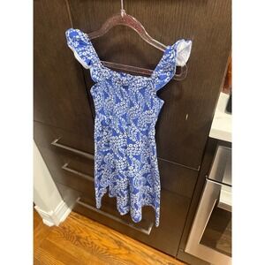 Mini Boden blue floral dress girls 5-6